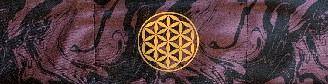 Headband with Gold Om, Flower of Life, Lotus, Ganesha over your third eye for better yoga, meditation and sleep Yoga Clothing Buddha Wear