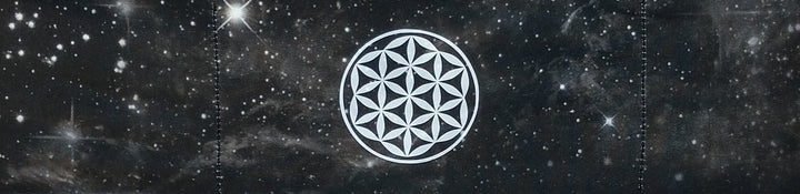 Headband - Black Cosmo Buddha band with Flower of Life by buddha gear