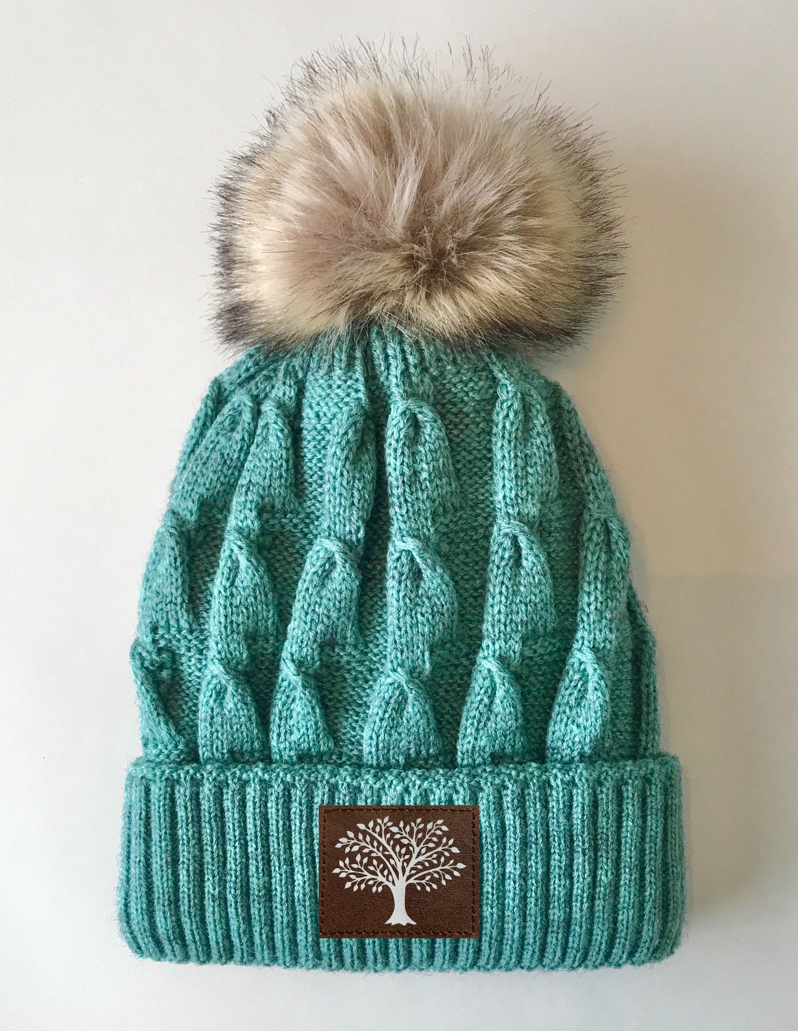 Beanies - Mint Plush, Blanket Lined, Marled Pom Pom Beanie by Buddha Gear