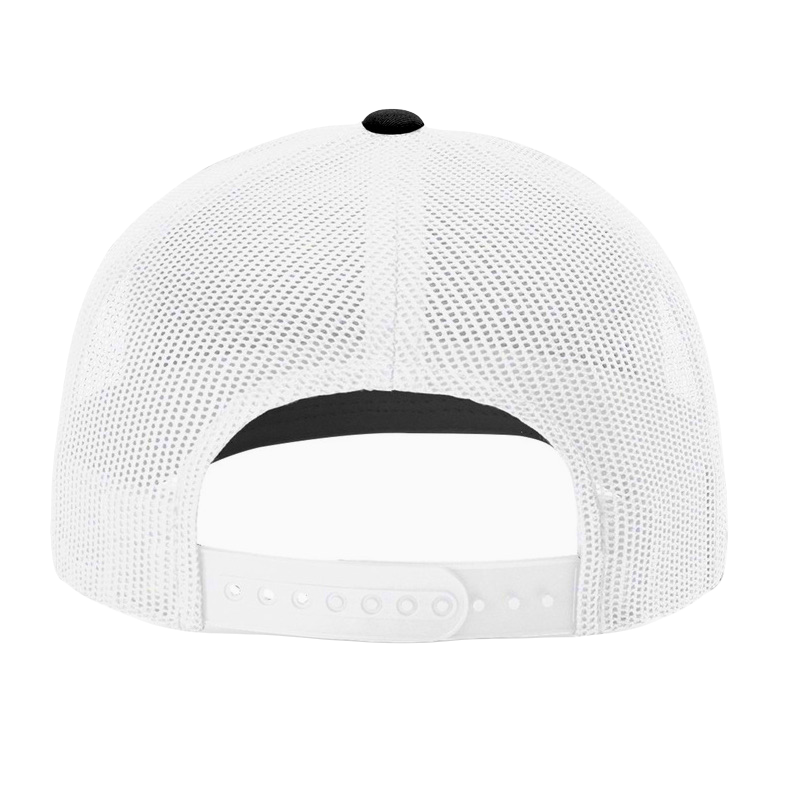 Richardson 112 trucker hat, black/white five panel with black/holo green Zen Cannabis