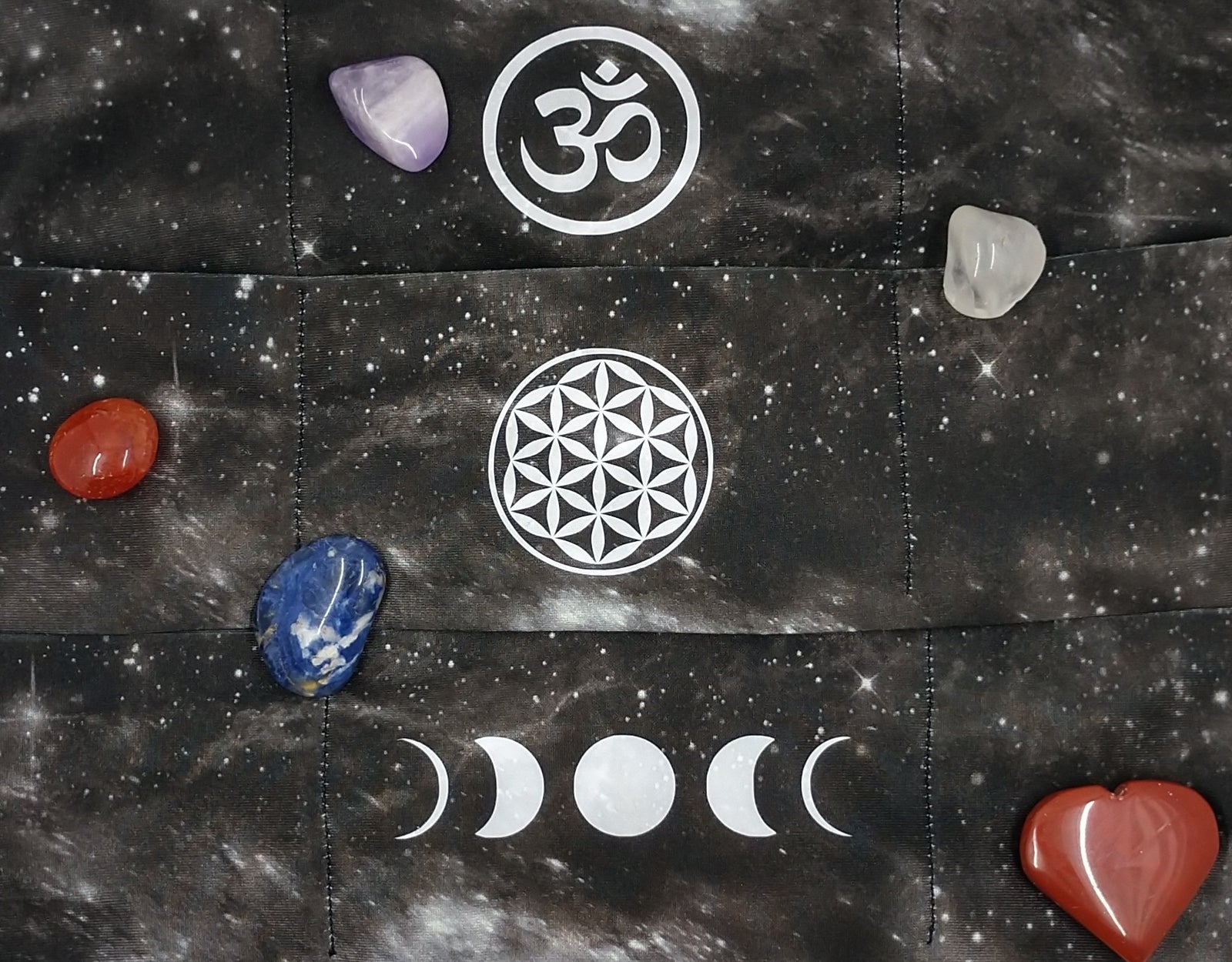 Headband - Black Cosmo Buddha band with Merkaba by Buddha Gear